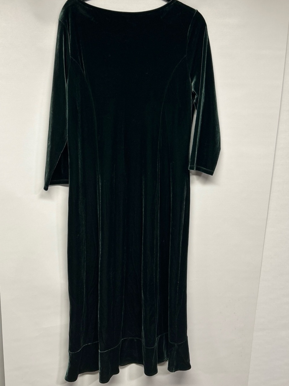 Talbots Forest Green Velvet Long Sleeve Midi Dress - Picture 4 of 5